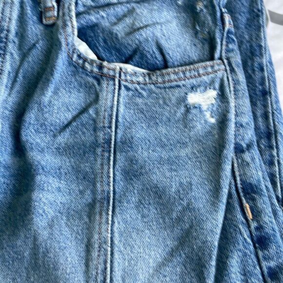 Free People We The Free Mambo Light Wash Denim Midi Skirt Distressed 30 - Picture 8 of 8